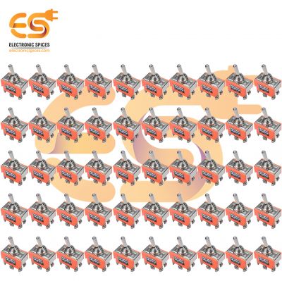 20Amp 250V 6 Pin Mini Toggle Switch ON / OFF, Orange Color 50pcs